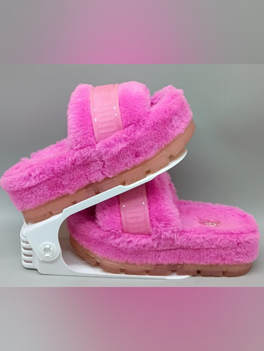 UGG Hot Pink Fluffita Slide Slippers Size 7 Used Great